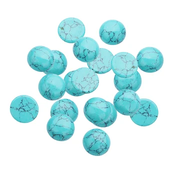 

20x Blue Turquoise Gemstone Flatback Cabochon For Handmade Jewelry Craft 6mm