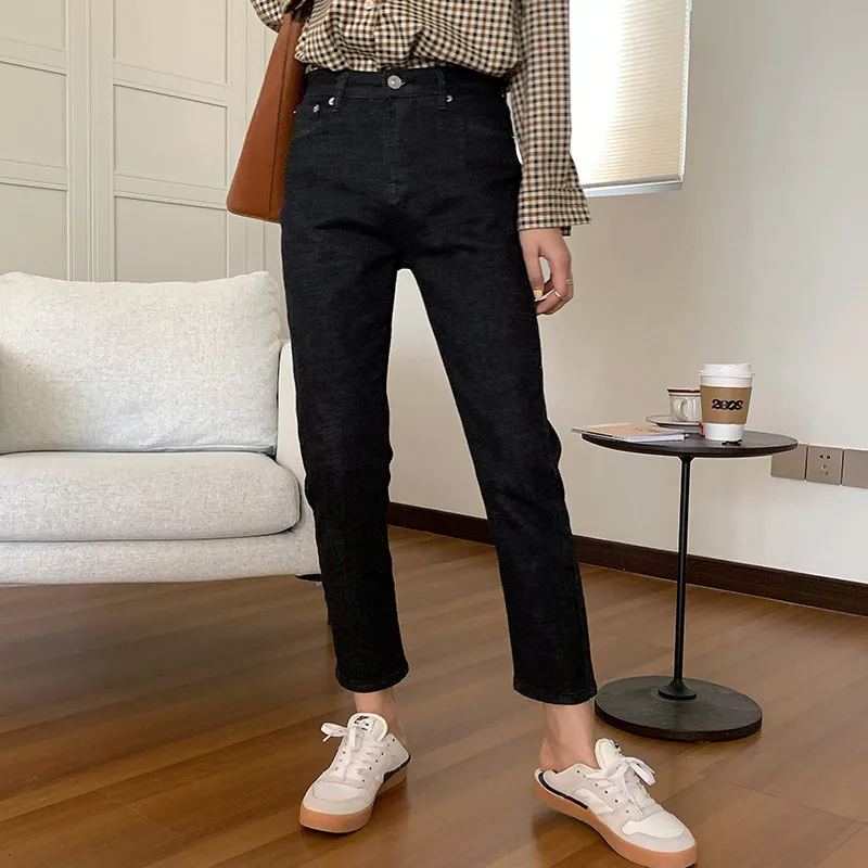 

Chic Baisc Straight Pants for Ladies Elegant Casual High Waist Simple Solid Basic All-match Pants Autumn Pants New Stylish Cloth