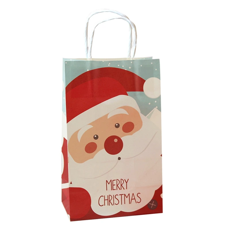 

Christmas Paper Bags, Gift Bags, Snacks Candy Packaging Bag, Christmas Gift Bags With Handles 1pcs/lot