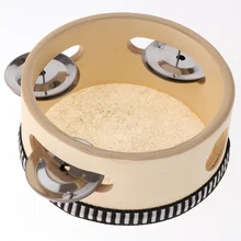 Бубен для детей и детей 4 дюймов ручной барабан колокольчик деревянный ударный инструмент, подарочный музыкальный образовательный инструмент