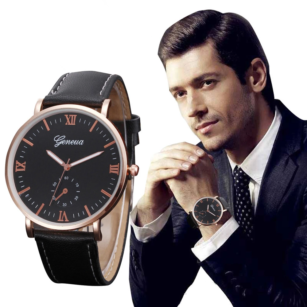 

Exlated Watch Men Retro Design Leather Band Analog Alloy Quartz Watch relogio masculino Bracelet Men's Watches 1018