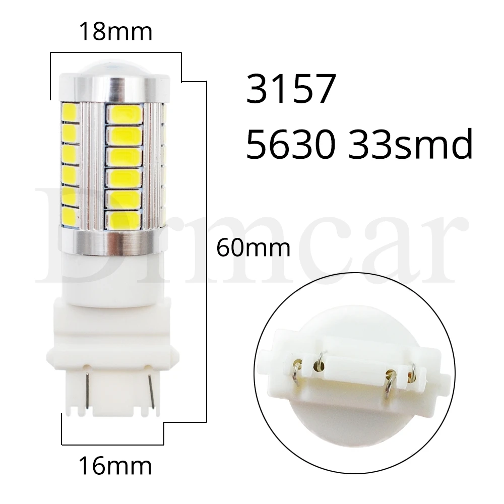 White Red Yelow 1156 BA15S 1157 BAY15D 7443 3157 P21 33SMD 5730 Car Brake Light Tail Lamps Turn Signal Auto Rear Reverse Bulbs (6)