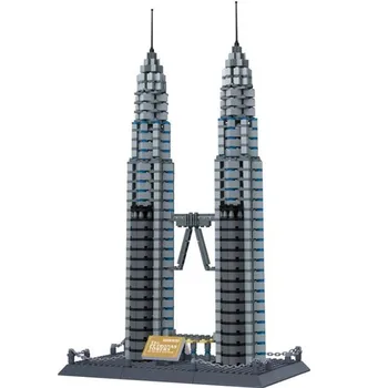 

Architecture City set Petronas towers Model Building Blocks DIY Small particles Blocks Educational toys Christmas birthday gifts