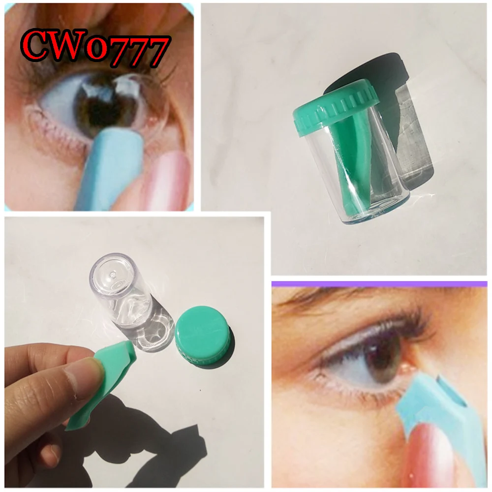

Multiful Contact Lenses Tweezers and Inserter Tool with Box Green Plastic Soft Tweezers Cosmetic Tool CW0777