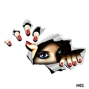 

2019 New Lifelike 3D Eyes Peeking Monster Waterproof Fashion Car Sticker Car Styling For All Cars 15*10cm