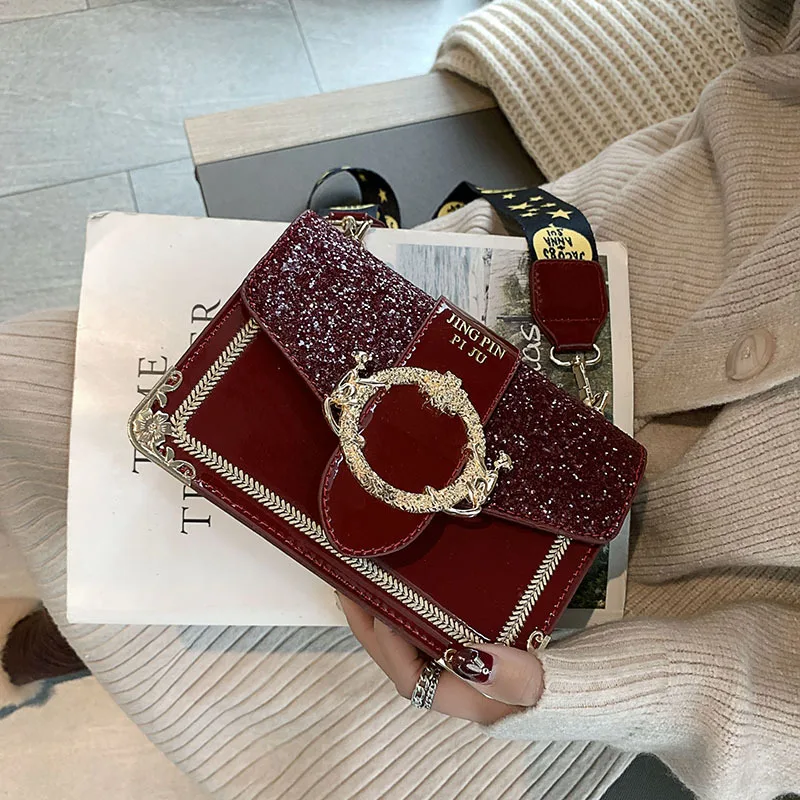 

Fashion Female Square Bag 2019 New Quality PU Leather Women's Designer Handbag Rivet Lock Chain Shoulder Messenger bagsQZC082