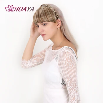 

HUAYA Synthetic Braids Headband Straight Bangs Natural Heat Resistant Bangs Hair Fashion Women Hair Accessories