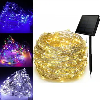

LED Outdoor Solar Lamp String Lights 100/200 LEDs Fairy Solar Holiday 10m Waterproof Garden Garland Party Christmas F8P9