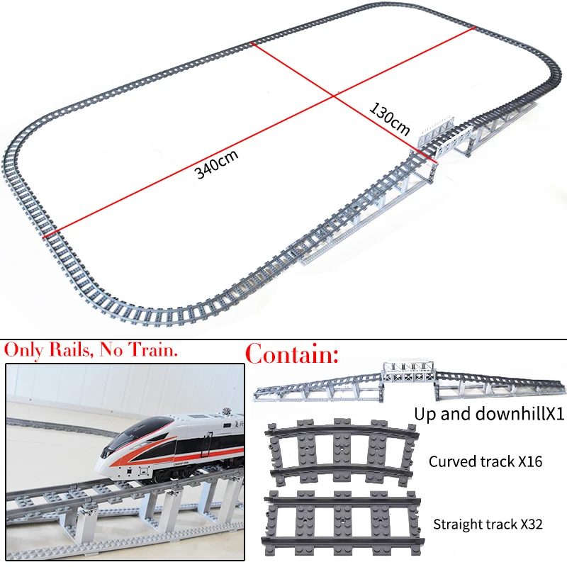 City Trains Flexible Switch Railway Tracks Rails Crossing Forked Straight Curved Building Block Bricks Toys Compatible with 7996 wood blocks for crafts Blocks