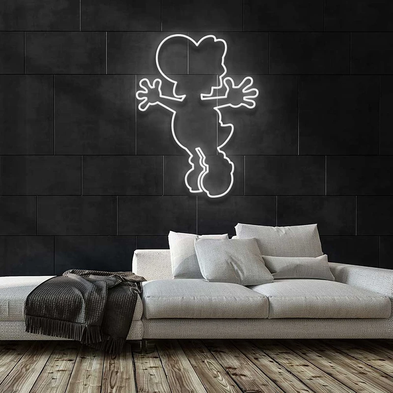 Logo Personalizzato Yoshi Led Flex Acrilico Trasparente Plexiglass Neon Sign Light Letter Board Party Background Decoration