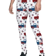 Флаг США независимый день брюки мужские Леггинсы с карманами Счастливый День святого Валентина влагоотводящие Buttery мягкие компрессионные дышащие