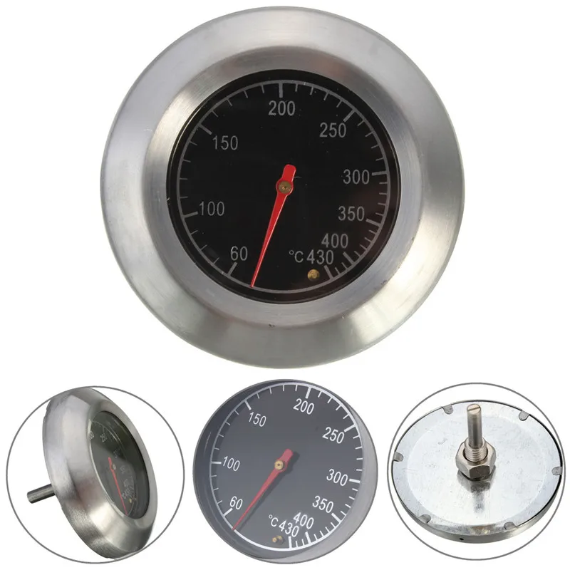 

Barbecue BBQ Smoker Grill Stainless Steel Thermometer Temperature Gauge 60-430