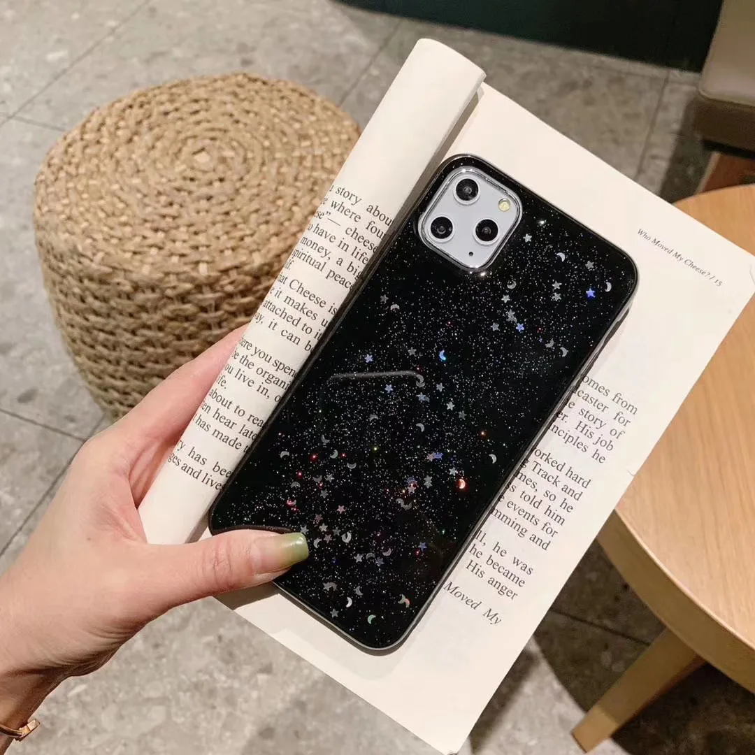 Блестящий тонкий мягкий чехол для iPhone 7, 8, 6, 6s Plus, силиконовый чехол из ТПУ с блестящими блестками и звездами для iPhone 11 Pro Max XR X Xs