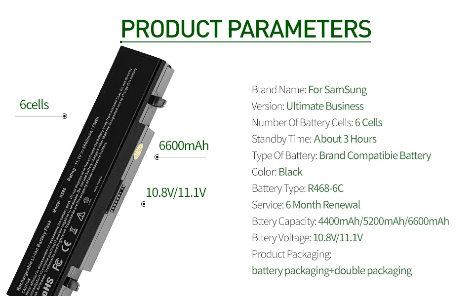 ApexWay ноутбук Батарея AA-PB9MC6B для samsung R467 R468 R470 R478 R480 R517 R520 R519 R522 R523 R538 R540 R580 R620 R718 R728