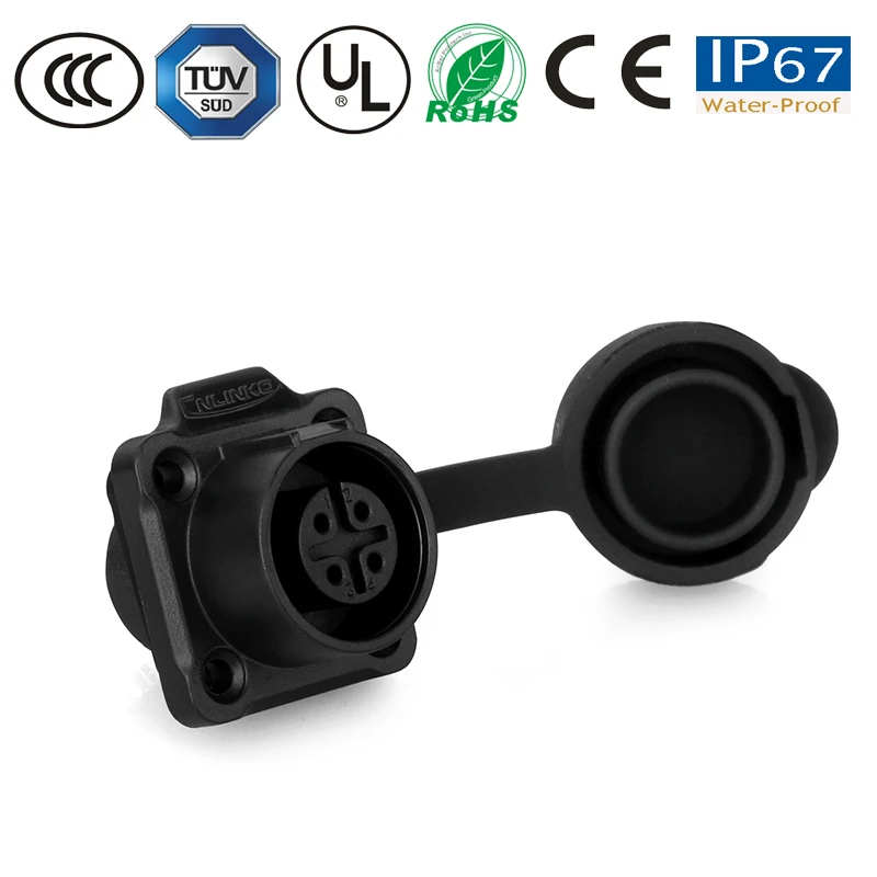 IP67 4 контактный 5А PBT пластиковый круглый разъем водонепроницаемый светодиодный