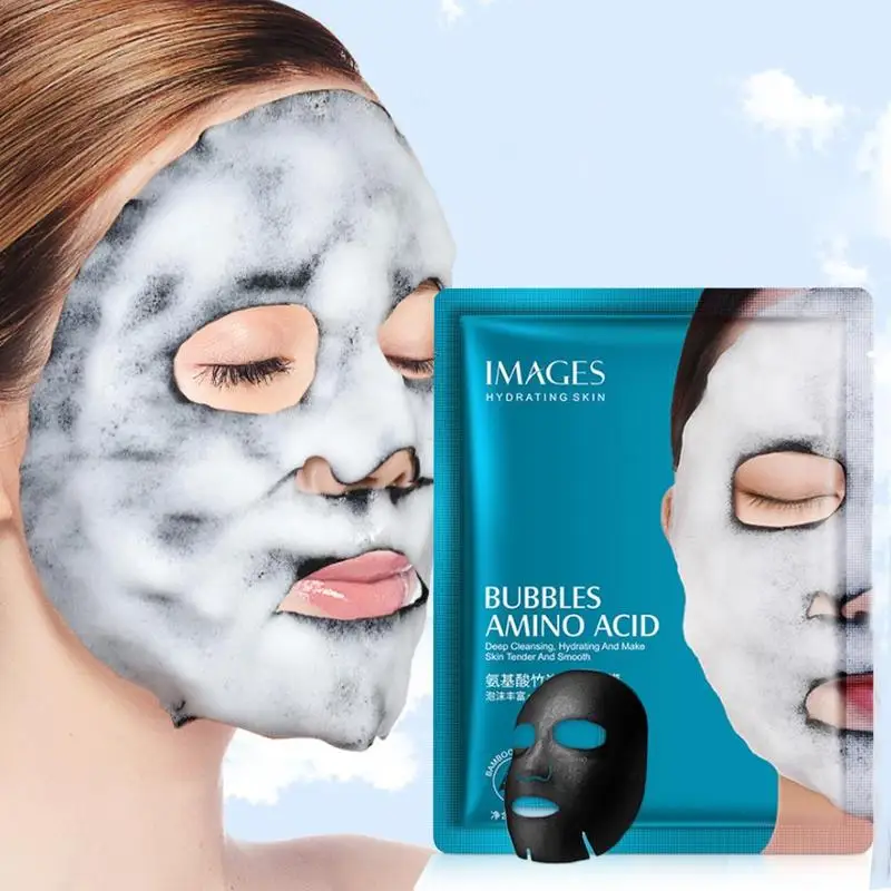 

5Pcs/pack Oxygen Bubble Sheet Mask Korean Cosmetic Moisturizing Bamboo Charcoal Black Face Mask Facial Whitening Skin Care