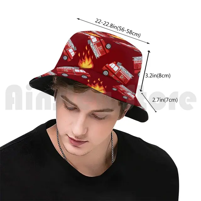 Red Fire Truck Sun Hat Foldable UV 