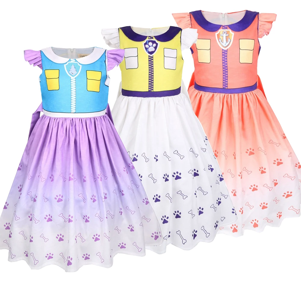 Платье принцессы для девочек высококачественное праздничное платье патрульных