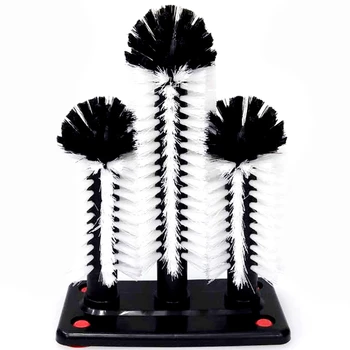 

Glass Washer 3 Brush Glass Washing Brushes With Suction Base Bar Glass Cleaner For Bar,Kitchens,Red Wine Glasses,Cup