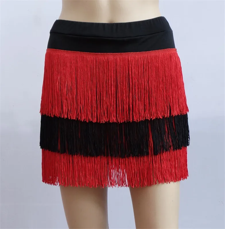 Adult Latin Dance Skirt Women's Fringed Latin Skirt Lady Cha Cha Rumba Samba Fringe Sexy Dance Practice Clothing dance skirt
