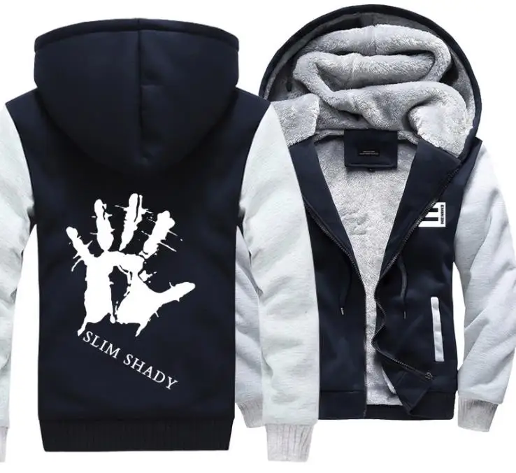 

Slim Shady Eminem Hoodie RAP Music Hip Hop Men and Women Winter Thick Sweatshirt Zipper Cardigan Fleece Coat