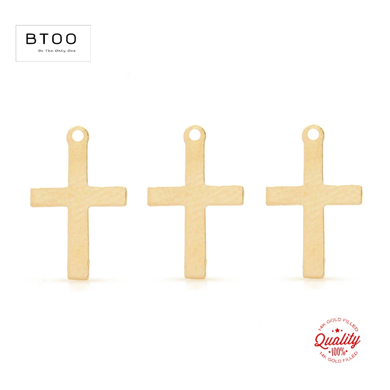 14K Gold Filled Cross Charm Gold Filled Cross Pendant DIY Jewelry Accessories Handmade Pendants Making Jewelry Findings
