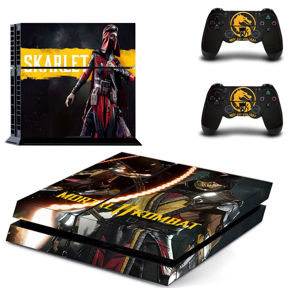 Mmoral Kombat 11 полное покрытие лицевые панели наклейка для PS4 Наклейка для playstation 4 консоль и контроллеры наклейка для PS4 виниловая наклейка