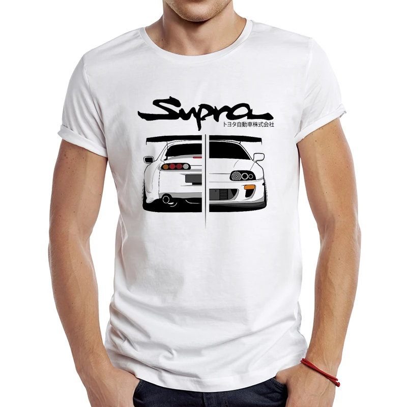 2021 Men's New Fashion Toyota Supra MK IV Design Short Sleeve T-Shirt Cool Printed Tops Hipster Tee Shirts | Мужская одежда