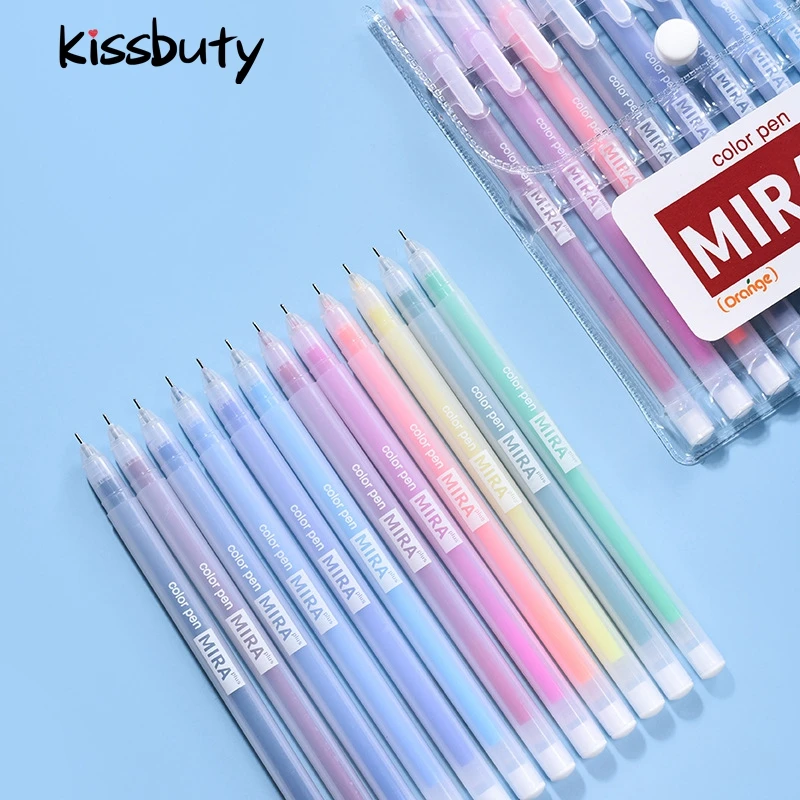

6/10/12 Color Creative Colored Gel Pen Set 0.5mm Refills Rod Hand Account Kawaii DIY Bullet diary Stationery Writing Supplies