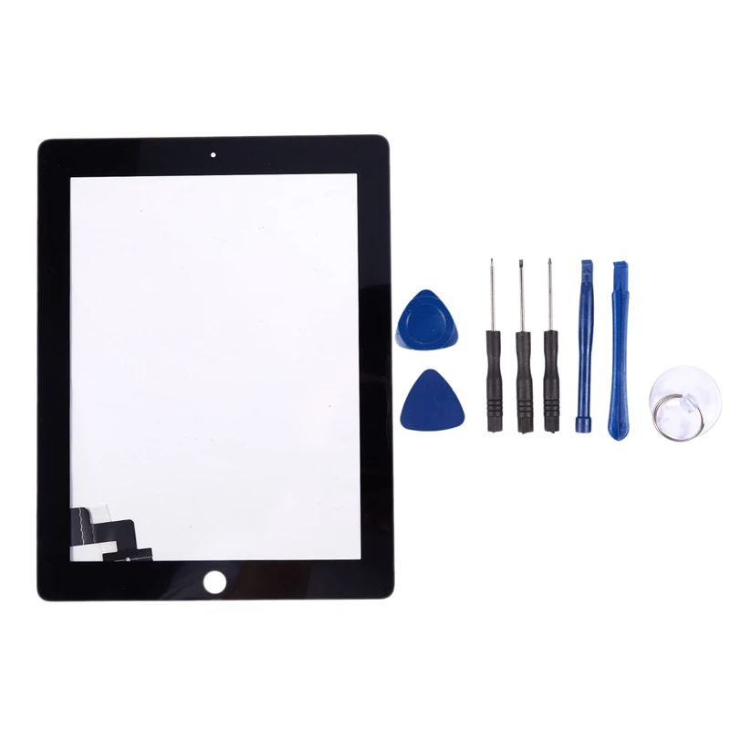 

Press Screen Black Glass Digitizer Compatible Repair Replacement For Apple Ipad 2 + Tools Black