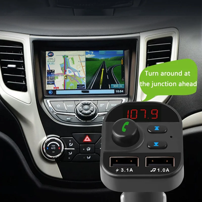 Автомобильный комплект громкой связи беспроводной Bluetooth 5,1 fm-передатчик lcd MP3-плеер USB зарядное устройство 3.1A автомобильные аксессуары Handsfree
