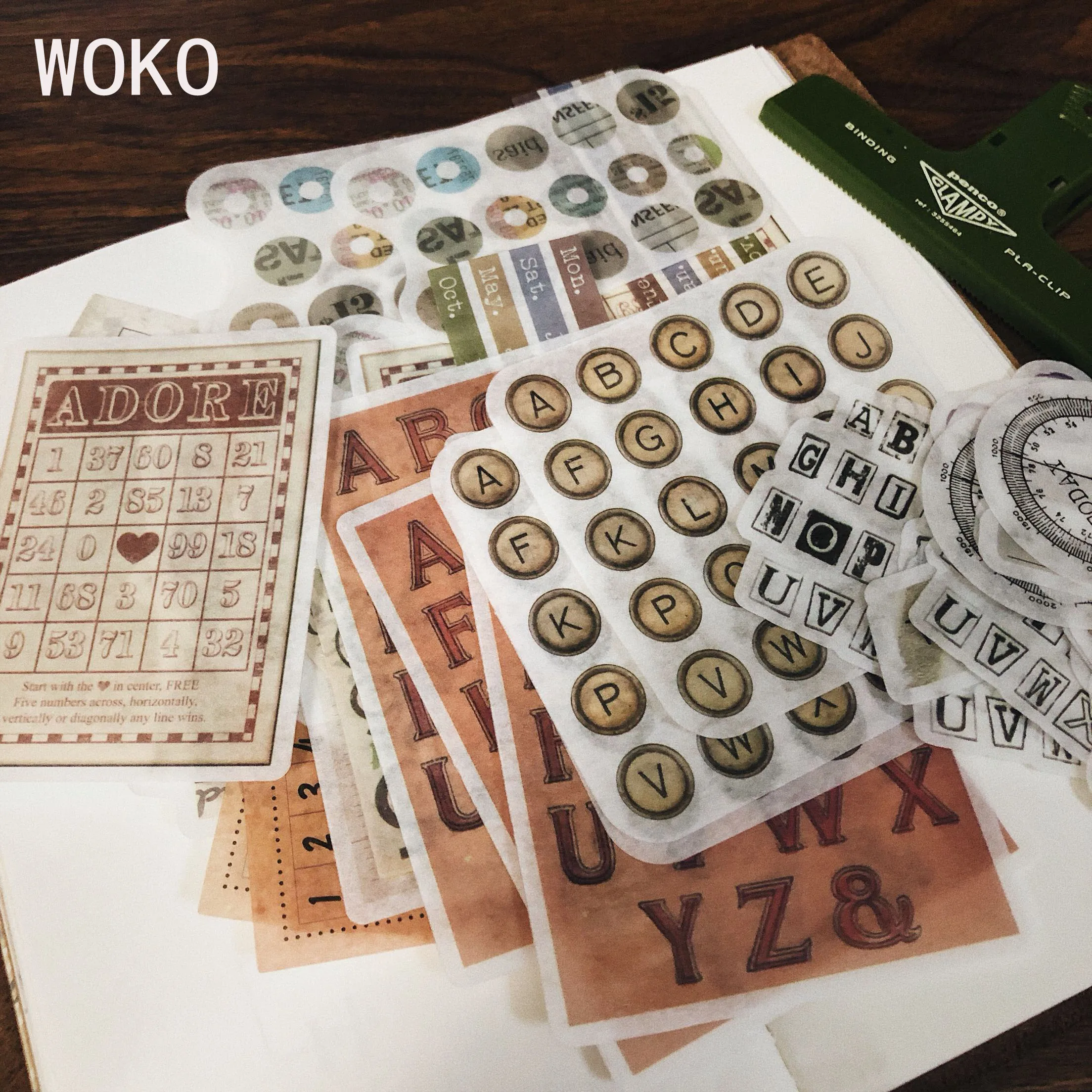 WOKO 60 шт. ретро граффити персонаж пуля журнал материал Алфавит/номер/Daliy/To Do/Week Plan Deco наклейка, сделай сам, скрапбукинг