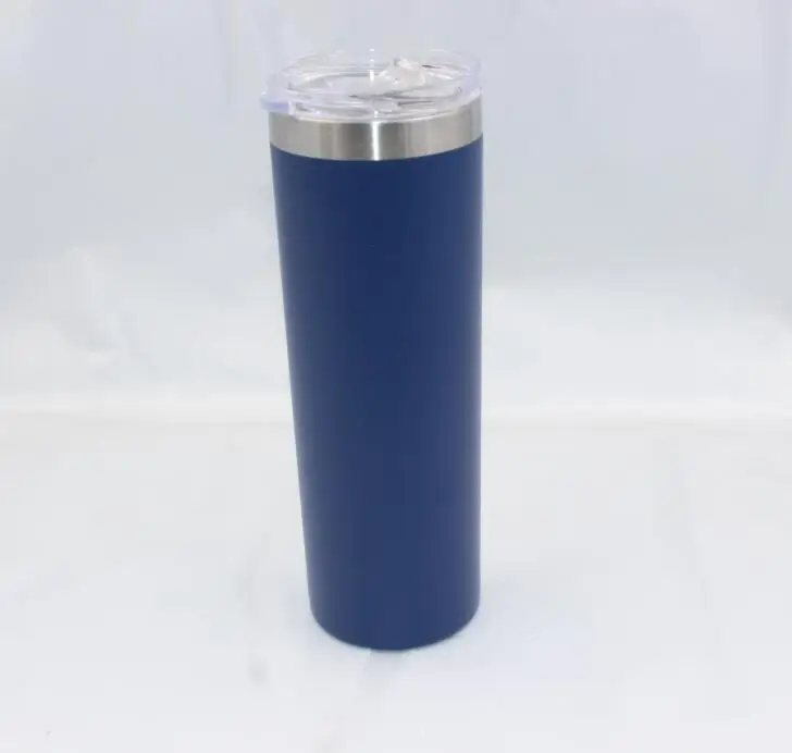 Dark Blue News 20oz 30oz Skinny Tumbler Double Wall Stainless Steel Vacuum Tumbler Vacuum Insulated Straight Cups Flask Beer Coffee Mugs - Цвет: Dark Blue