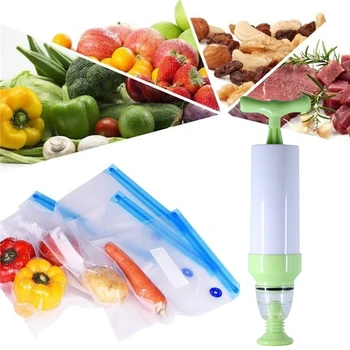 

Food Storage Vacuum Compression Ziplock Bag Reusable Food Fresh Keeping Seal Pack Kitchen Organizer Manual Vacuum Pump Machine