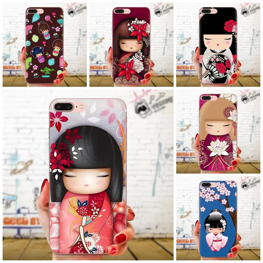 For Huawei Mate 9 10 20 P P8 P9 P10 P20 P30 P40 Lite Pro Smart 2017 Soft TPU New Style Kawaii Japanese Kokeshi Doll | Мобильные