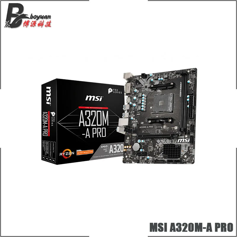 MSI A320M A PRO Micro-ATX AMD A320 DDR4 3200 МГц SATA 6 Гбит/с 32 ГБ может поддерживать R3 R5 R7 R9 настольный