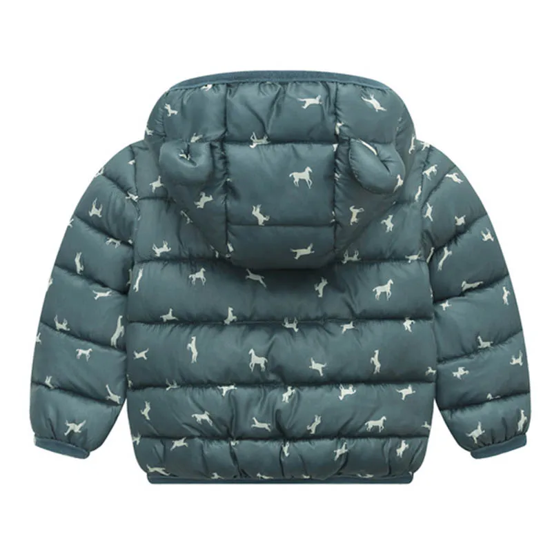 Зимнее пальто для маленьких девочек и мальчиков, детская парка, легкая Детская куртка, хлопковый пуховик с капюшоном, теплое милое пальто, верхняя одежда для малышей, для детей