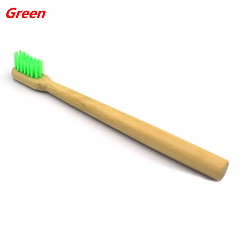 Green Бамбуковая детская зубная щетка с мягкой щетиной деревянная зубная щетка натуральная бамбуковая ручка для ухода за зубами Экологичная зубная щетка для путешествий - Цвет: Green
