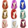 WoodFestival Women Heat Resistant Wigs Synthetic Hair Female Cosplay Wig with bangs Straight Green Red Burgundy Blue Orange Pink ► Photo 3/6