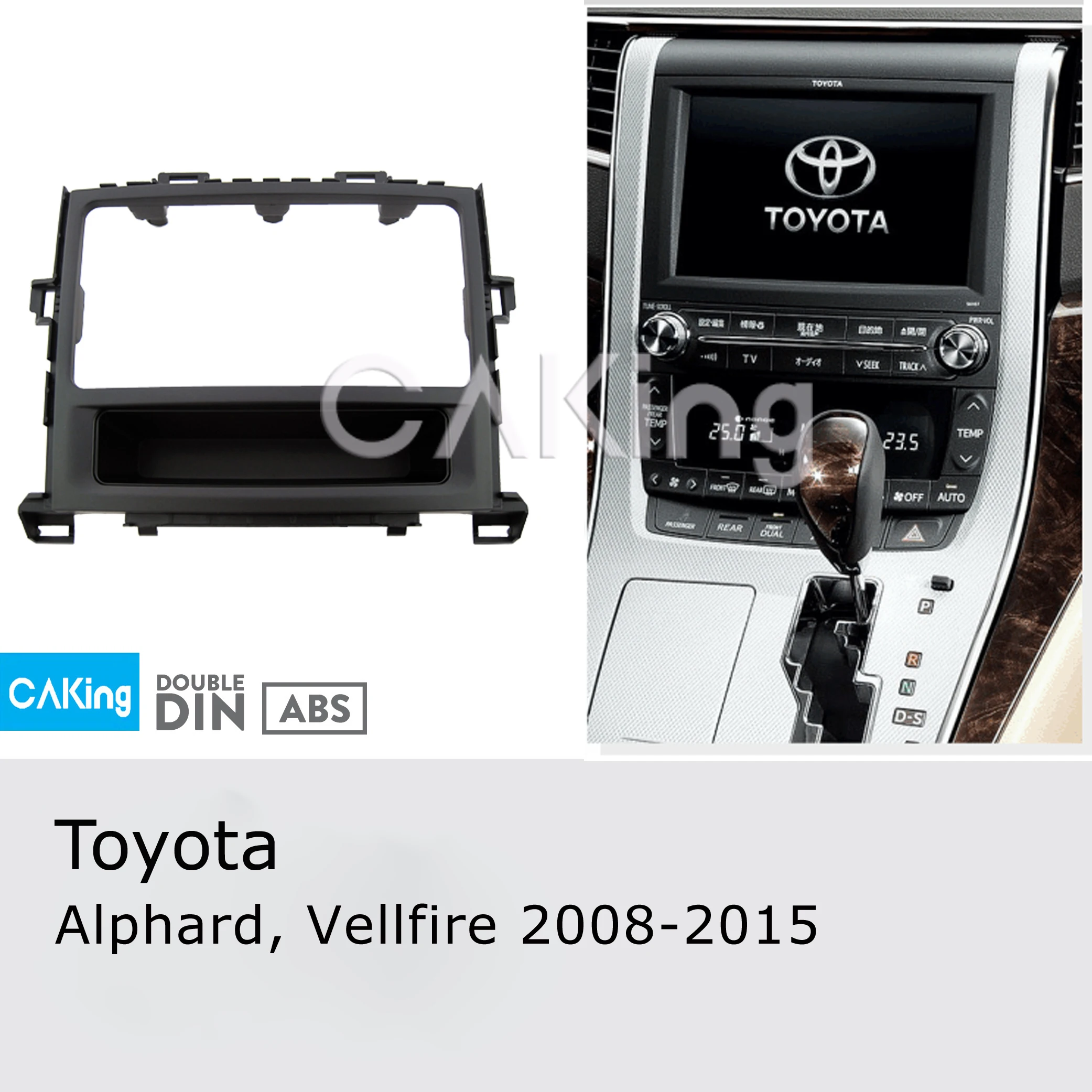 Car Fascia Radio Panel for Toyota Alphard Vellfire 2008-2015 Dash Kit Install Facia Plate Bezel Trim Adapter Console | Автомобили и