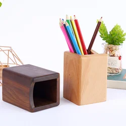 Boîte à stylos en bois à usages multiples, organisateur de bureau, boîte de rangement en bois naturel écologique (hêtre) 