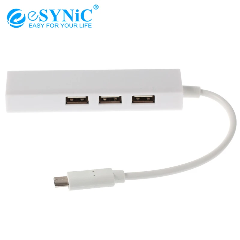 Стандарт eSYNiC 3 порта USB 2 0 концентратор позволяет подключать и играть белый Type-C |
