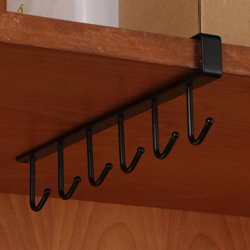 Металлический 6-крючки под полка держатель кружки чашки Кухня Органайзер подвесная полка Поддержка