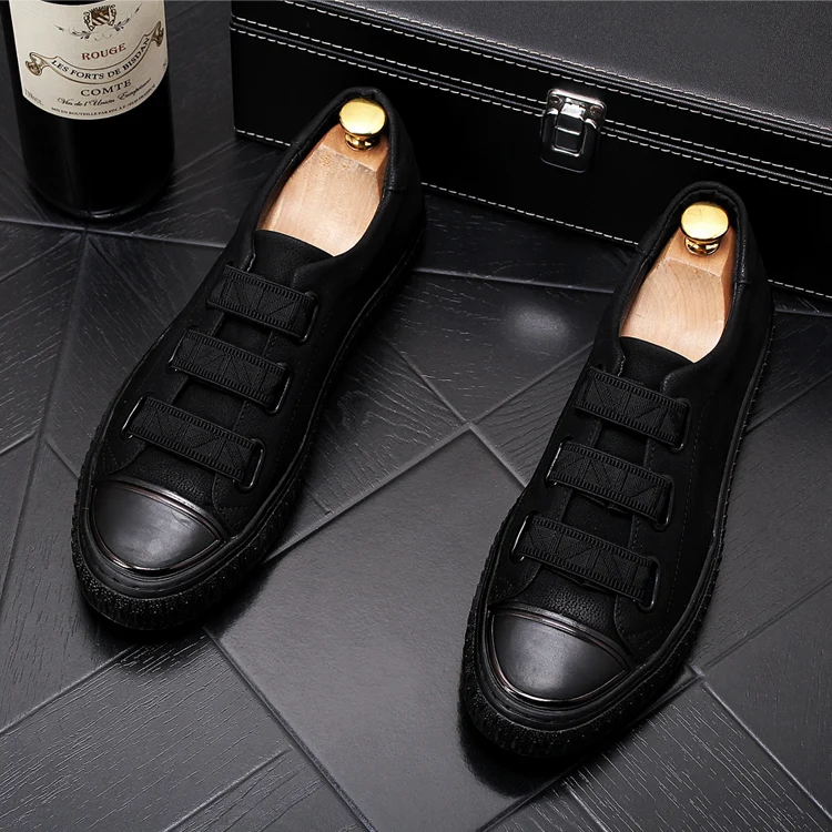 Новинка; дизайнерская мужская обувь высокого качества; Цвет Черный; удобная повседневная обувь в британском стиле; трендовая Мужская обувь для отдыха; Chaussure - Цвет: 1