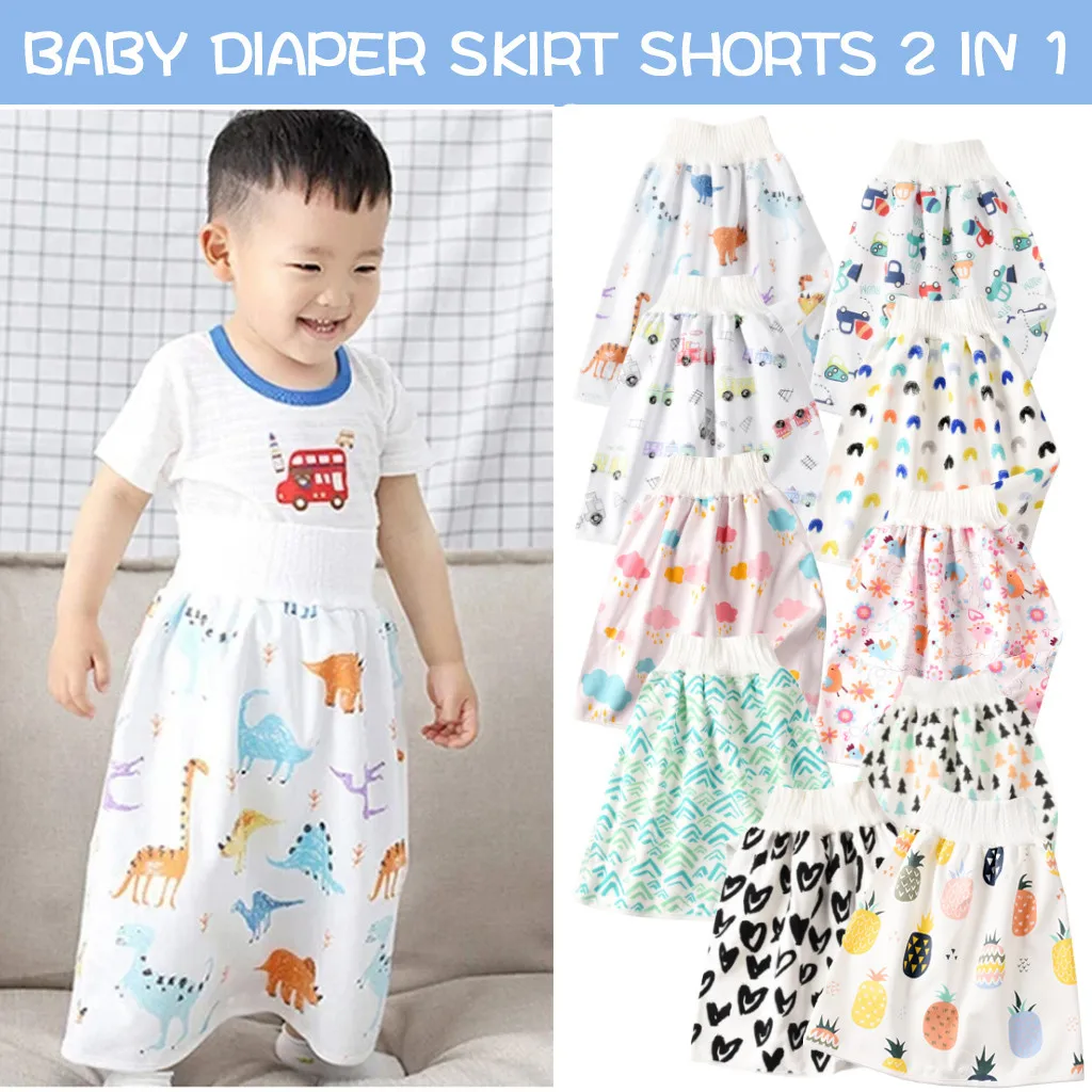 Flashing boy Comfy Childrens Diaper Skirt Shorts Waterproof and Absorbent Shorts for Toddlers 0-8Years Baby 