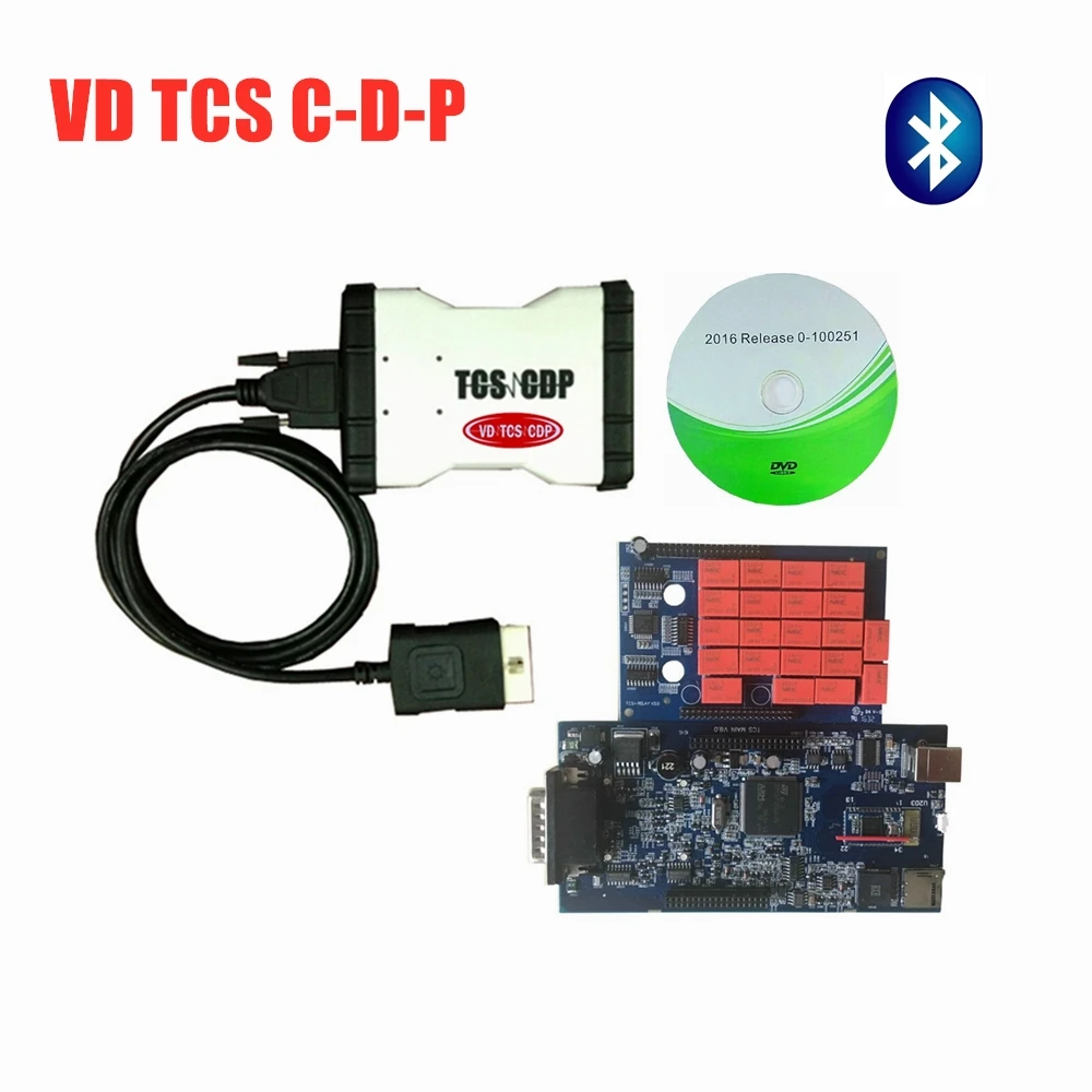 5 шт./лот DHL двойная печатная плата с bluetooth/USB VD TCS CDP для delphis vd ds150e c-d-p obd obd2 автомобильный Грузовик сканирующий инструмент 2016R0 - Цвет: with bluetooth