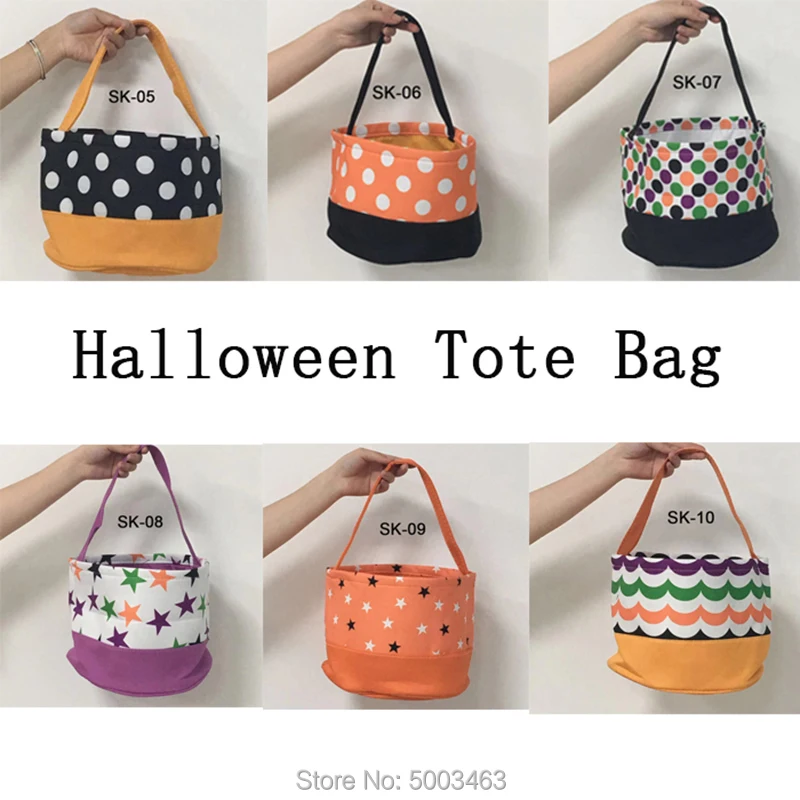 Ведро для хэллоуина 1 шт. холщовые сумки тоут на шнурке Хэллоуин Тыква Корзина
