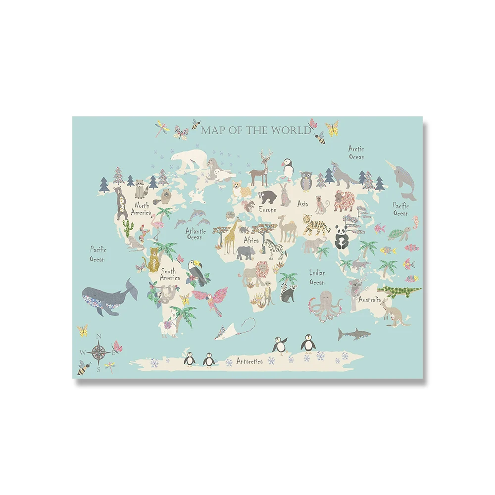 Animal-World-Map-Nursery-Wall-Art-Canvas-Painting-Scandinavian-Posters-and-Prints-Cute-Cartoon-Animals-Pictures (5)