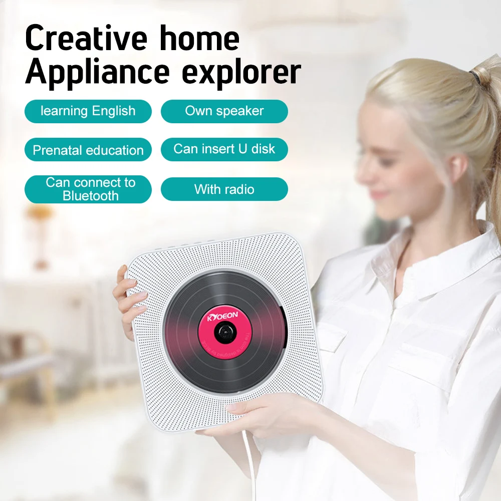 AIYIMA DVD плеер настенный Bluetooth динамик английский пренатальный образование домашний аудио магнитофон HDMI для ТВ AV Bluetooth CD DVD