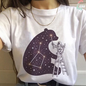 

Vogue Streetwear Women T Shirt Ulzzang Harajuku Vintage Astronaut's Whimsy Print T-shirt Summer 2020 New Loose Casual Women Top